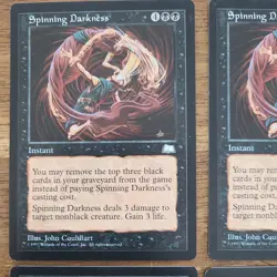 MTG Magic The Gathering Card Spinning Darkness Instant Black Weatherlight 1997 - Image 2