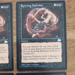 MTG Magic The Gathering Card Spinning Darkness Instant Black Weatherlight 1997 - Image 3