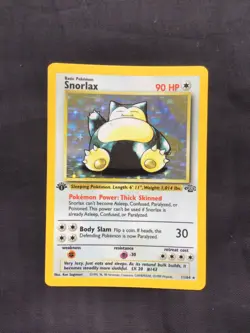 Pokemon Cards: Jungle 1st Edition Rare Holo: Snorlax 11/64 - Image 1