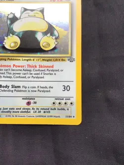 Pokemon Cards: Jungle 1st Edition Rare Holo: Snorlax 11/64 - Image 5