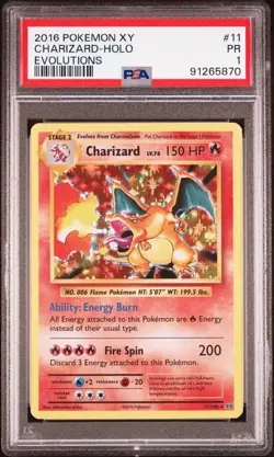 2016 Pokemon TCG Card PSA 1 PR Charizard XY Evolutions Holo Rare #11/108 - Image 3