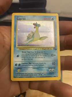 Lapras 10/62 Fossil Set Rare Holo Pokemon Card 1999 WOTC - Image 1