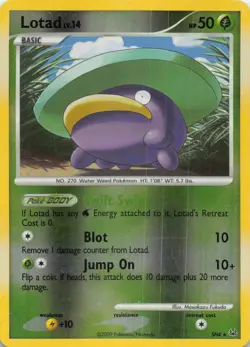 Shiny Lotad SH4 Platinum 2009 Secret Rare Reverse Holo Pokemon Card MP - Image 1