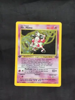 Pokemon Cards: Jungle 1st Edition Rare Holo: Mr. Mime 6/64 - Image 1