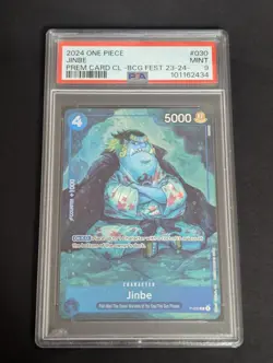 One Piece Jinbe PSA 9 OP03-116 Premium Card Game English Bandi Fest - Image 1