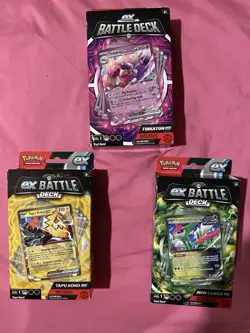 3 Piece Lot EX Battle DeckEX Battle Deck Tinkaton, Tapu Koko, Iron Leaves Cards - Image 1