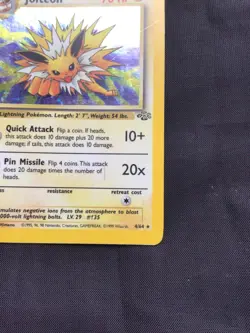 Pokemon Cards: Jungle 1st Edition Rare Holo: Jolteon 4/64 - Image 5