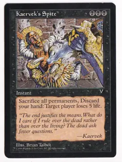MTG Kaervek's Spite Visions VIS Reserved List Rare Target Loses 5 Life Unplayed - Image 1