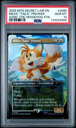 2025 MTG Secret Lair Drop Sonic The Hedgehog Miles Tails Prower Foil - PSA 10 - Image 1