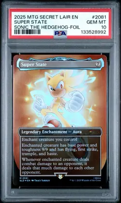 2025 MTG Secret Lair Sonic The Hedgehog Super State Foil - PSA 10 - Image 1