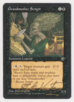 INKED Gold Signed Grandmother Sengir HP Homelands Artist Pete Venters MTG Magic! - Image 1
