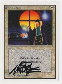 Signed Death Ward LP Unlimited Edition Artist Mark Poole 1993 MTG Magic Vintage! - Image 1