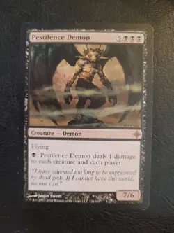 MTG Magic the Gathering Pestilence Demon (124/255) Rise of the Eldrazi Black LP - Image 1