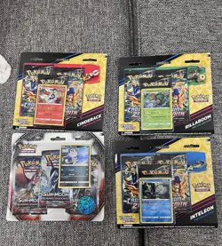 Pokemon Burning Shadows And Crown Zenith Lot Of 4 Blister Packs (12 Total Pack) - Image 1