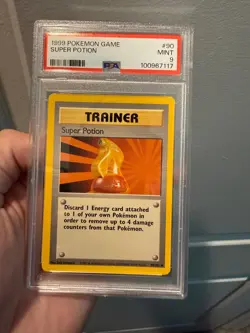 1999 Pokemon Base Set Unlimited Super Potion Uncommon 90/102 PSA 9 - Image 1