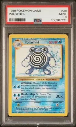 Pokemon TCG Poliwhirl 038/102 Base Set Unlimited PSA 9 MINT Regular Vintage WOTC - Image 1