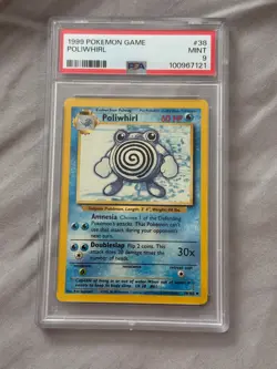 Pokemon TCG Poliwhirl 038/102 Base Set Unlimited PSA 9 MINT Regular Vintage WOTC - Image 2