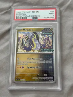 Miraidon STAMPED BEST BUY Europe/USA Exclusive 2024 Pokemon TCG 121/162 - PSA 9 - Image 2