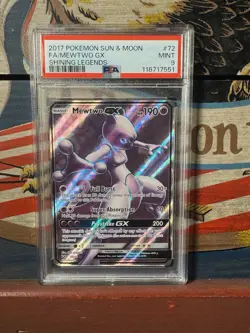 2017 Pokemon Shining Legends Mewtwo GX #72 PSA 9 Mint Full Art Sun & Moon - Image 1