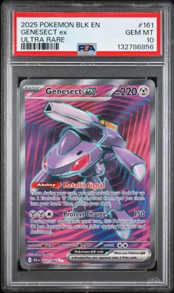 2025 Pokemon BLK EN-BLACK BOLT ULTRA RARE 161/086 GENESECT EX PSA 10 - Image 1