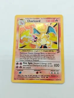 Pokemon TCG Charizard Holo 2nd Edition Base Set 4/130 Unlimited MP 1999 - Image 1