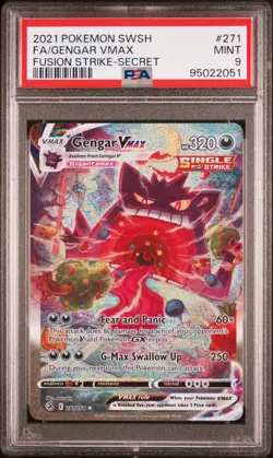 Gengar VMAX #271 Secret Rare SWSH: Fusion Strike Pokemon TCG PSA 9 MINT - Image 1