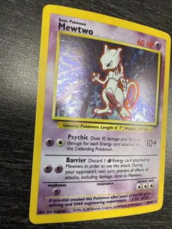 Pokemon Mewtwo 10/102 - Holo RARE - Vintage - BASE SET - MP - Image 2