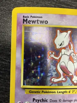 Pokemon Mewtwo 10/102 - Holo RARE - Vintage - BASE SET - MP - Image 4