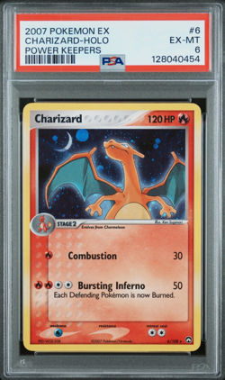 2007 POKEMON EX POWER KEEPERS #6 CHARIZARD-HOLO PSA 6 - Image 1