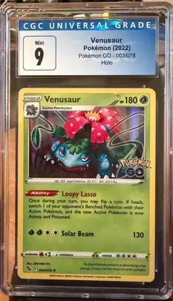 Venusaur 003/078 Pokemon GO Holo Pokemon 2022 CGC 9 Mint - Image 1