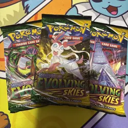 Pokemon TCG Evolving Skies Booster Packs Lot Of 3 Sealed + 2 Random Packs - Image 2