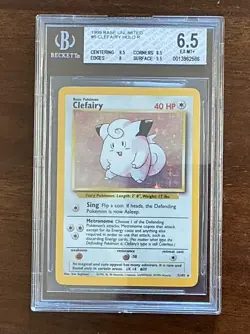 Pokemon Clefairy Base Set Unlimited Holo Rare 005/102 BGS 6.5 - Image 1