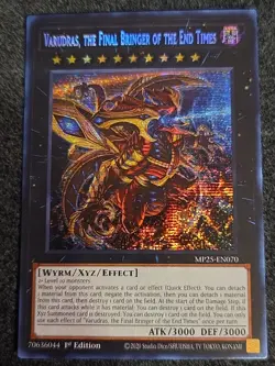 Yugioh! Varudras, the Final Bringer of the End MP25-EN070 Prismatic Secret Rare - Image 1