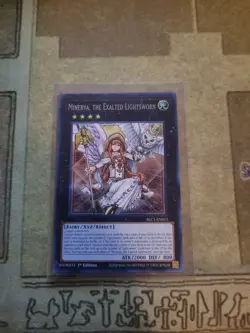 YUGIOH MINERVA THE EXALTED LIGHTSWORN BLC1-EN013 ULTRA 1ST ED NM - Image 1