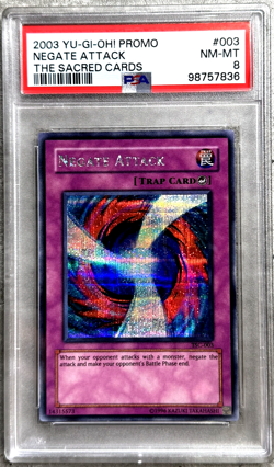 Yugioh Card Negate Attack Secret Rare Promo PSA 8, The Sacred Cards TSC-003 2003 - Image 1