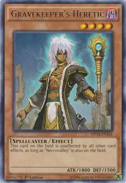 Yugioh! LP Gravekeeper's Heretic - MP14-EN241 - Rare - 1st Edition Lightly Playe - Image 1
