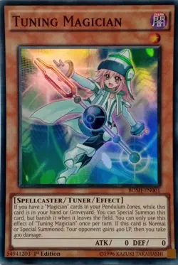 BOSH-EN001 TUNING MAGICIAN SUPER RARE 1ST EDITION YuGiOh CARD - Image 1