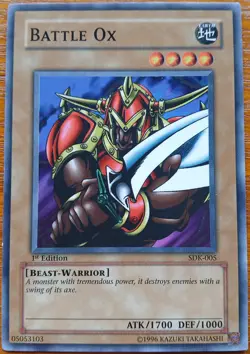 Yu-Gi-Oh! TCG Battle Ox SDK-005 Near Mint 1st Edition - Image 1