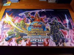 Yugioh Playmat 2011 WCQ Nationals Six Samurai Shi En Kizan NM/LP Dragon Duel - Image 1