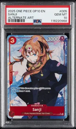 2025 ONE PIECE OP10-ROYAL BLOOD ALTERNATE ART #005 SANJI PSA 10 - Image 1