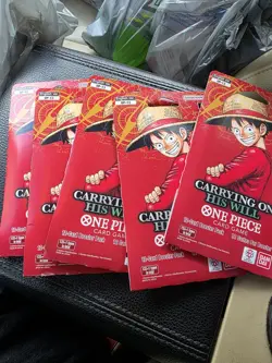 One Piece OP-13 Carrying on His Will Sleeved Booster Pack Lot of 5 English - Image 1