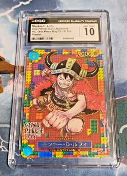CGC Gem Mint 10 One Piece Day '25 Promo Monkey D. Luffy Japanese Card Game OPG - Image 1