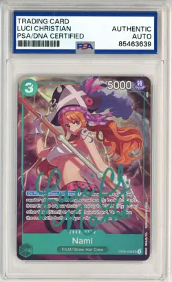PSA Signed Luci Christian Nami One Piece CCG (Best Selection Vol. 1) OP02-036 - Image 1
