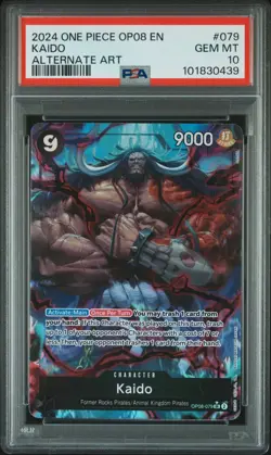 One Piece Card Kaido Alt Art OP08-079 Two Legends PSA 10 - Image 1