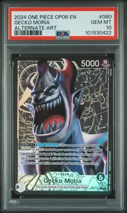 One Piece Card Gecko Moria Alt Art OP06-080 Wings of the Captain PSA 10 - Image 1