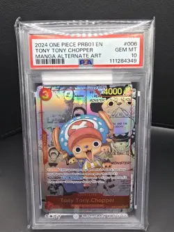 2024 One Piece PRB01 Premium Booster Manga Alt Art Tony Tony Chopper #6 PSA 10 - Image 1