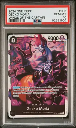 PSA 10 Gem Mint One Piece TCG Gecko Moria Wings of the Captain (OP06-086) SR - Image 1