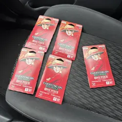 One Piece OP-13 Carrying on His Will Sleeved Booster Packs Lot of 5 Blister Pack - Image 1