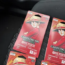 One Piece OP-13 Carrying on His Will Sleeved Booster Packs Lot of 5 Blister Pack - Image 3
