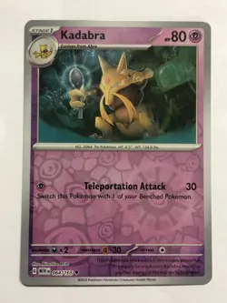 Pokemon Card 151 Reverse Holographic Kadabra 064/165 Near Mint - Image 1